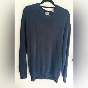 Vintage Gap 90s Cotton Crew Neck Chunky Knit Coastal Nautical Fisherman Sweater